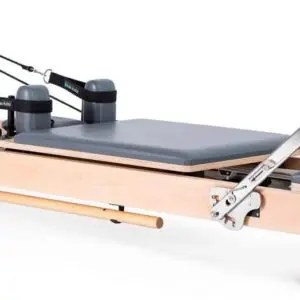 ELINA PILATES Lignum Reformer, Bois de hêtre Clair avec Protection Naturelle Contre l'eau, Repose-Pieds Quick Release et Chariot Ultra-Silencieux.