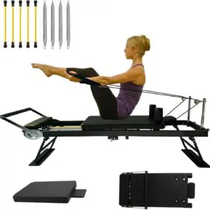 ZLZNX Pilates Reformer Machine De Reformage De Pilates Pliable pour L'entraînement à Domicile équipements De Reformage Réglables pour Les Exercices De Musculation,Size