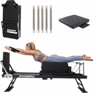 AGGBDYXO Appareil Pilates Reformer Pliable pour Utilisation à Domicile et en Salle de Sport pour Les débutants