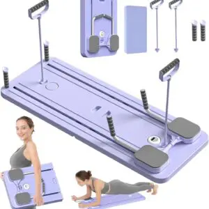 Reformer Pilates Multifonction avec Bandes de Résistance - Appareil Abdominale et Entraînement Complet du Corps pour Gym à Domicile, Pliable et Compact pour Un Rangement Facile