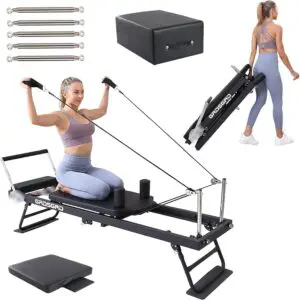 GRDSGRD Machine Pilates Reformer Équipement de machine Pilates Reformer pliable pour les entraînements à domicile,Machine Reformer portable Reformer pour la salle de sport à domicile