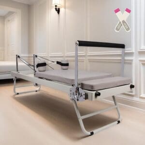 Reformer Pilates Machine, Machine Et Équipement Pilates Pliables pour TOU s Niveaux, Lot de Chaussettes De Yoga